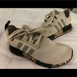 Adidas NMD orange and black leopard